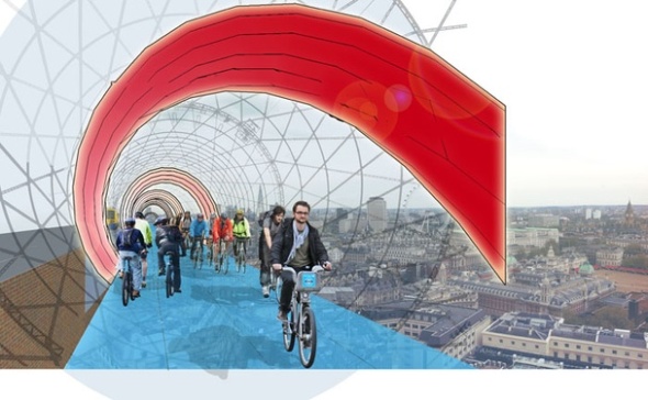 בלונדון רוצים להרים את נתיבי האופניים לאוויר